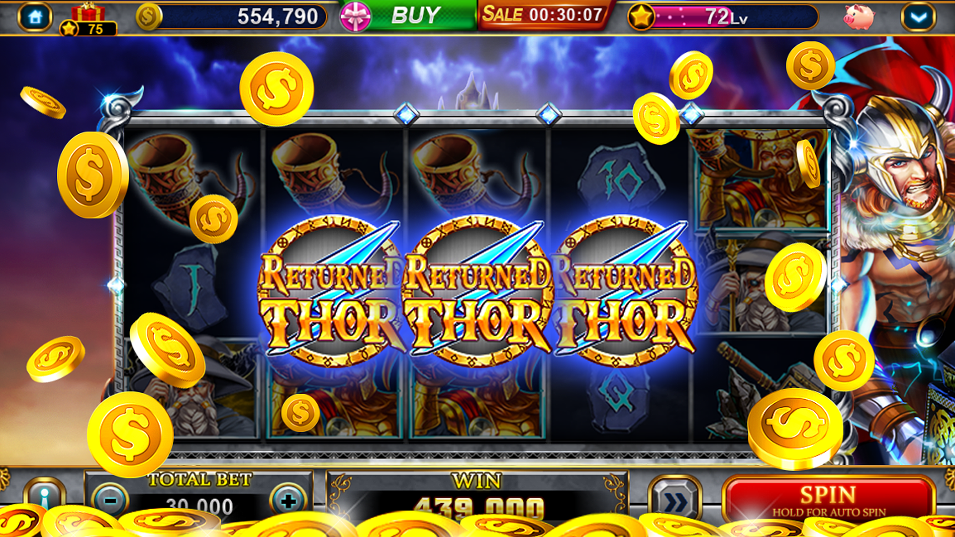Screenshot of the Casino Plus app showcasing a variety of slot games.